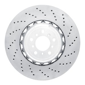 BMW M5 Brake Rotor (1) - Left Front - R1 Concepts - Drilled Carbon Alloy GeoMET - `12-`19